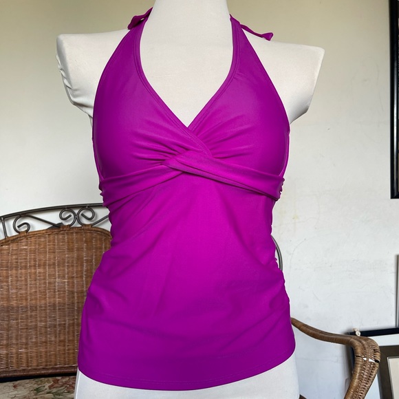Athleta Bikini top, tankini in fuchsia/neon pink. Size 34 b/c - Picture 5 of 6